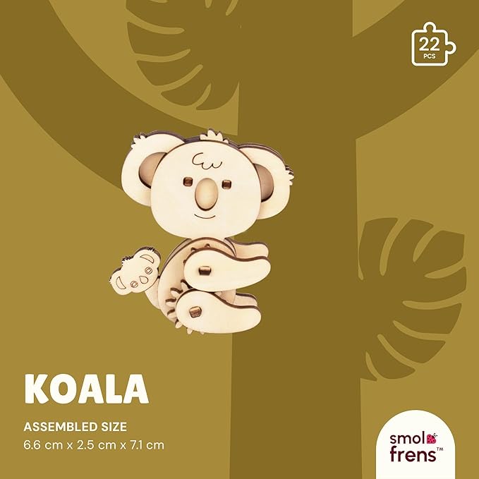 Wooden Animal Puzzles for Ages 8+, 6 Pack 3D Wooden Puzzles, STEM Kits for Kids, Teens, Adults, Wood Crafts Model Kits, STEM Toys, DIY Art Projects, Educational Gifts Toys, Party Favors - Exotic Frens