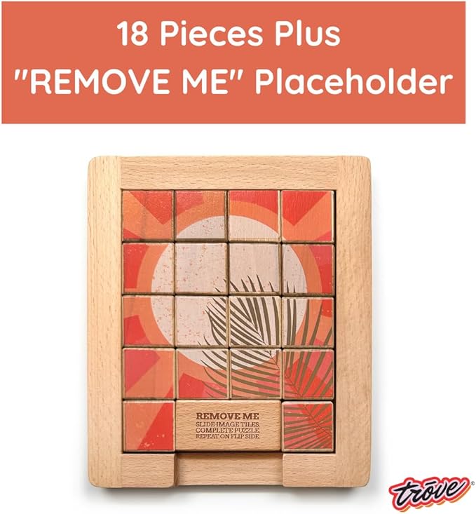 TROVE - Dualities Sliding Wooden Puzzles, Day v. Night - STEM, Challenging, Entertaining, Fun, Brain Teaser, Classic Slide Puzzle, Klotski, Great for Travel, Great for All Ages