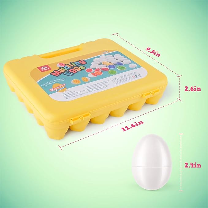 Coogam Letters Matching Eggs 26PCS ABC Alphabet Color Sorter Puzzle Easter Travel Bingo Game Uppercase Learning Fine Motor Skill Montessori Gift for Year Old Kids