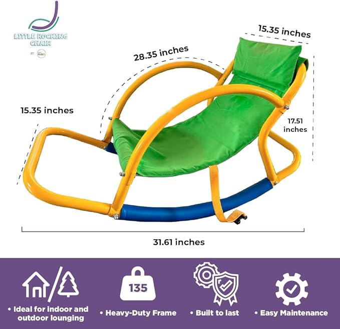 Bright Autism Rocking Chair for Kids (3-8 Years) - Sensory Rocker for ADHD and Special Needs. Great Therapy Tool for Calming Senses. for Sensory Room, Daycare and Playground. Indoor and Outdoor Play