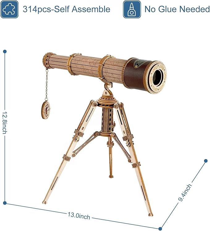 ROKR 3D Wooden Puzzles-Model Building Kits-DIY Kits for Adults-Wooden Monocular Telescope Science Gifts Kits for Adults