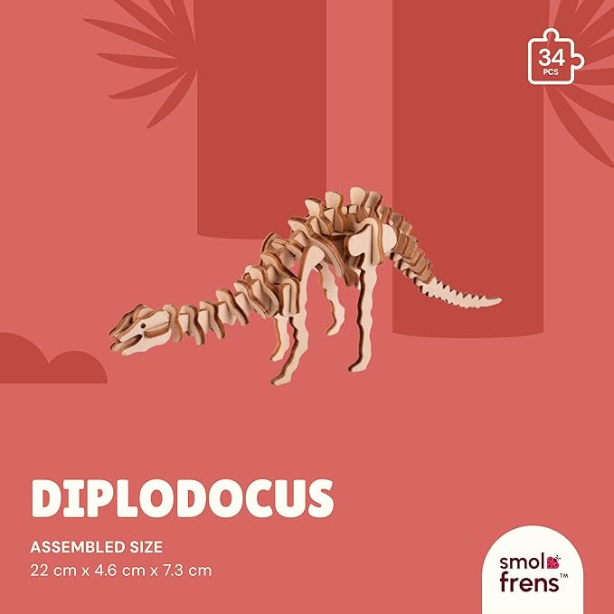 Wooden Dinosaur Puzzles for Ages 8+, 4 Pack 3D Wooden Puzzles, STEM Kits for Kids & Adults, Wood Crafts Model Kits, STEM Toys, DIY Art Projects, Educational Gifts Toys, Party Favors - Jurassic Frens
