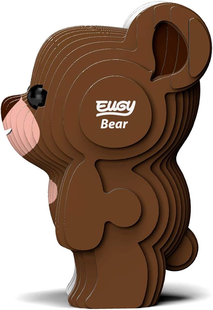 Eugy Bear 3D Puzzle, 26 Piece Eco-Friendly Educational Toy Puzzles for Boys, Girls & Kids Ages 6+