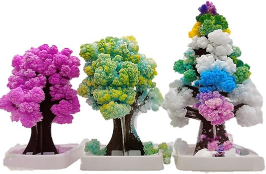3 in 1 Mini Christmas Tree Magic Growing, Paper Tree Colorful DIY Crystal Growing Kit, Crystal Christmas Growing Kit, Educational Craft Kit with Art Supplies, Party Toys DIY Christmas Decorations