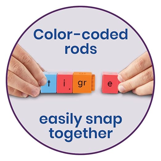 hand2mind Spanish Reading Rods Word Decoding, Word Building Activities, Alphabet Linking Cubes, Letter Blocks for Spelling, Learn Spanish for Kids, Spanish Classroom Must Haves