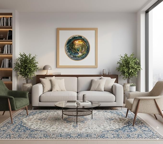 Wooden Puzzles, 3D Cave Forest Puzzle 100 Pieces, Unique Animal Shaped Wood Challenging Jigsaw Puzzles Gifts for Adults, 8.5x8.5in