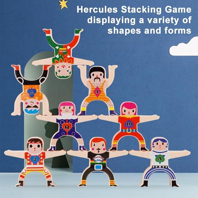 16 PCS Stacking Figure Toys, Fun Balancing Building Blocks Game for Kids 3 4 5 6 7 8 + Years Old Boys and Girls, Family Stacking Games Gift, K Trends.
