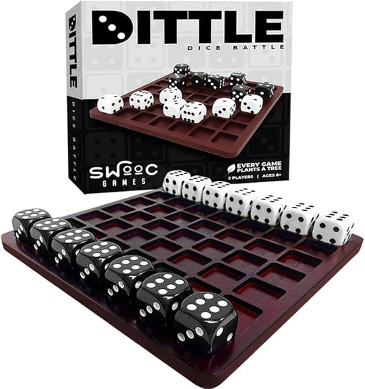 Dittle™️- Dice Battle | 2 Player Dice Games for Adults | Adult Board Games for 2 Players | Best Two Player Game for Adults | Two Person Wooden Coffee Table Fun | Bar Game for Adult Indoor Tabletop