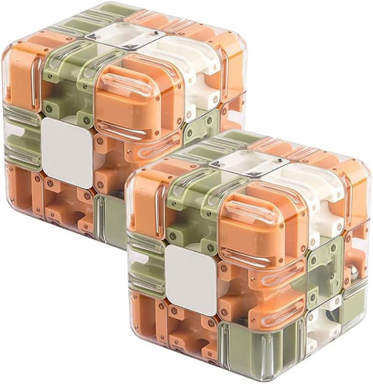 Large Labyrinth 3D Puzzle Maze Cube - Engaging Brain Teaser Toy for Adults Kids & Teens, Handheld Fidget Game for Anxiety Relief, Iq Mind Challenge Puzzle Box, Stocking Stuffer Gift(2PCS)