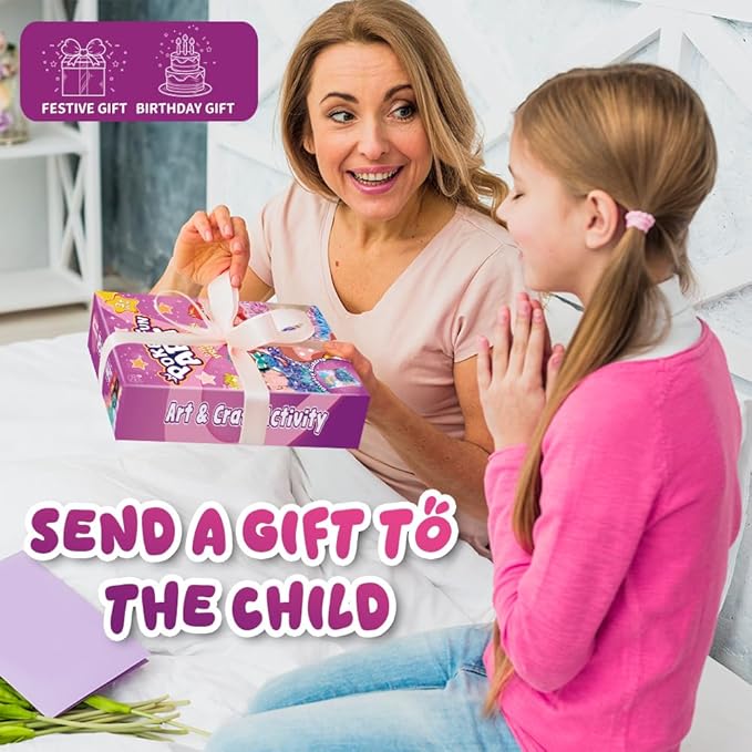 RAJRNED Poke in Fun Magical Princesses Kit, Arts and Crafts for Girls with 8 Magical Princesses & 9 Accessories, Mess-Free Fun for Kids, DIY Craft Kits, Gifts for Girls & Boys Ages 3-12