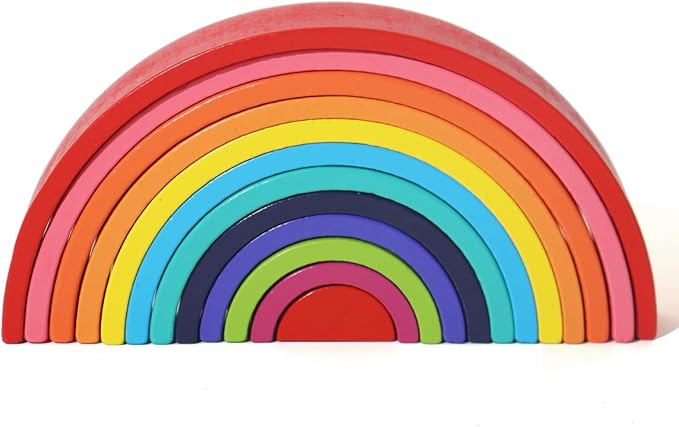 Montessori Rainbow Arch Building Blocks โ 12-Piece Creative Stacking Toy for Kids, Multifunctional Educational Playset for Fine Motor Skills, STEM Learning Toy
