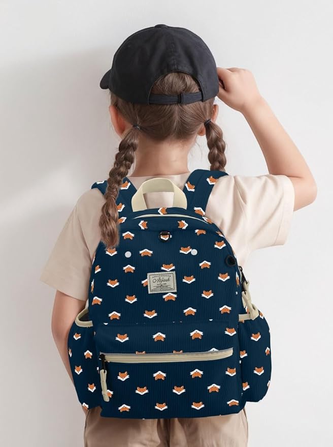 Corduroy Toddler Backpack for Boys 2-5: Preschool Backpack for Girls - Cute Kids Backpack 13.5" H Fit Folder