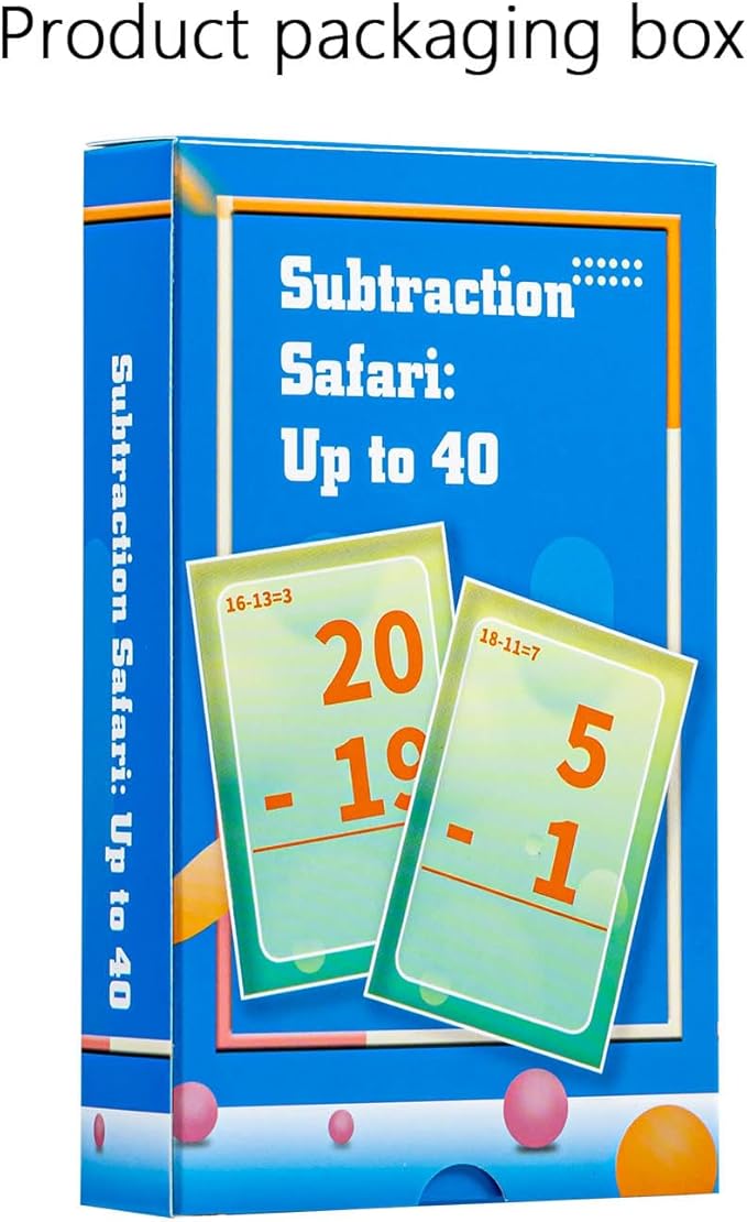 Subtraction Flash Cards, Math Facts Flashcards 1-20, Math Manipulatives Games for Kindergarten, 1st, 2nd, 3rd, 4th, 5th, 6th Grade Kids Ages 4-12