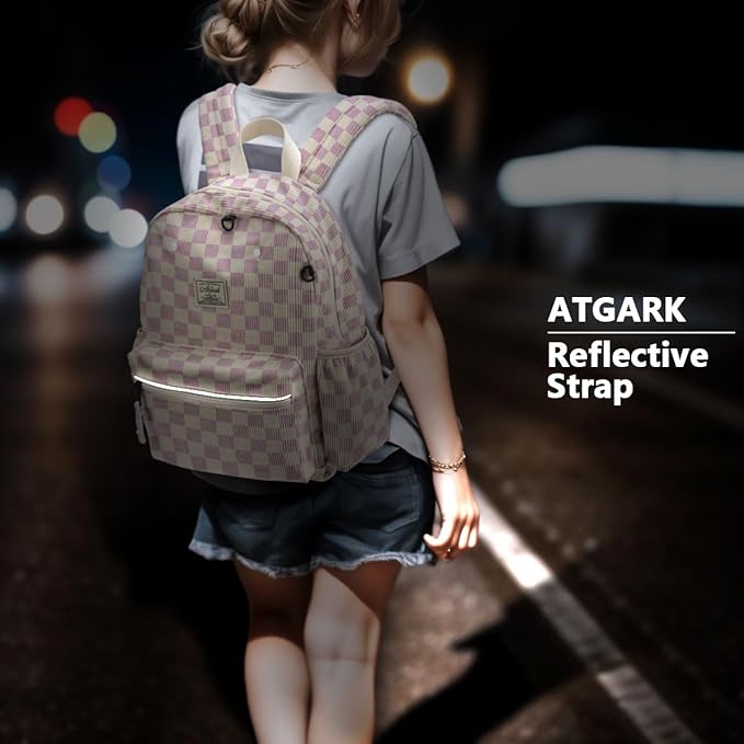 Corduroy Kids Backpack for Girls 6-10: Girls Backpacks for Elementary Kindergarten 15” H Fit Folder