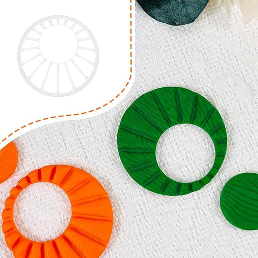 Xaekicr Sunburst Ring Polymer Clay Cutters – Textured Circle Clay Cutters and Tools for Polymer Clay Jewelry Making and DIY Earrings