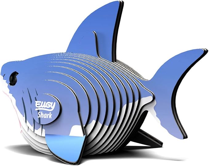 Eugy Shark 3D Puzzle, 24 Piece Eco-Friendly Educational Toy Puzzles for Boys, Girls & Kids Ages 6+