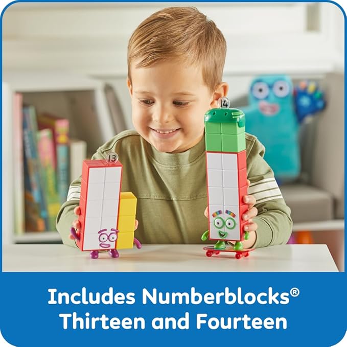hand2mind Numberblocks Friends Thirteen and Fourteen Figures, Numbers for Toddlers, Math Toys for Kids 3-5, Small Figurines for Kids, Preschool Learning & Education Toys, Birthday Gifts for Kids