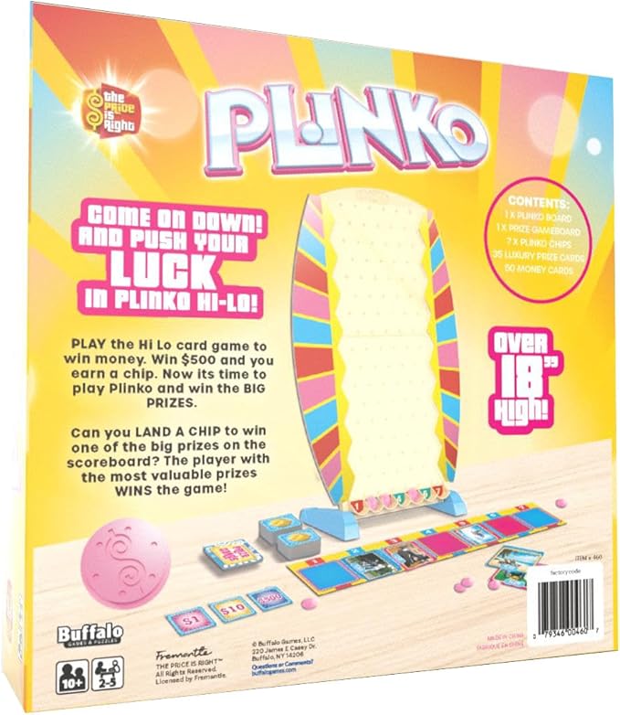 PLINKO - Family Board Game Inspired by The Price is Right, Great for Family Game Night, from Buffalo Games