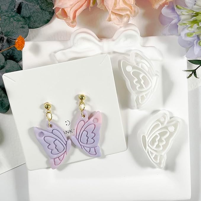Butterfly Wings Polymer Clay Cutters – Clay Cutters for Earrings Making, Polymer Clay Molds for Jewelry DIY, Clay Tools for Handmade Crafts