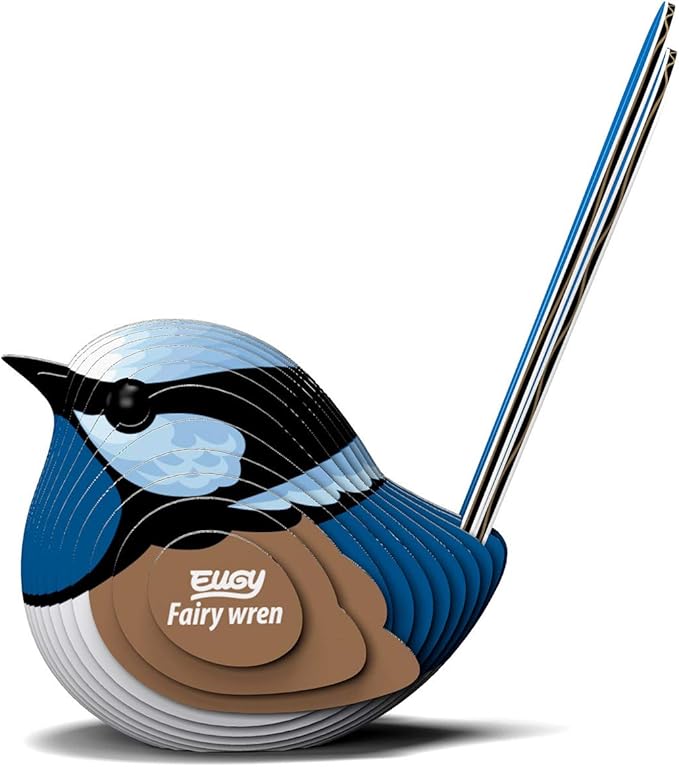 Eugy Fairy Wren 3D Puzzle, 26 Piece Eco-Friendly Educational Toy Puzzles for Boys, Girls & Kids Ages 6+