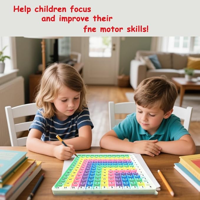 12x12 Multiplication Table Times Table Practice Multiplication Charts for Kids Flash Cards Board Game Math Fidget Toy Multiplication pop 12x12 Board Kid