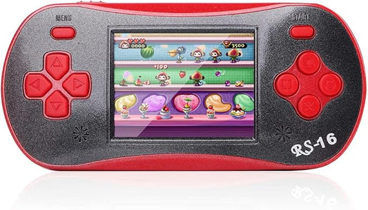 Handheld Game Player for Kids Adults- FAMILY POCKET RS16 Portable Classic Game Controller Built-in 260 Game 2.5 inch LCD Retro Arcade Video Game System Children's Birthday Gift (red)