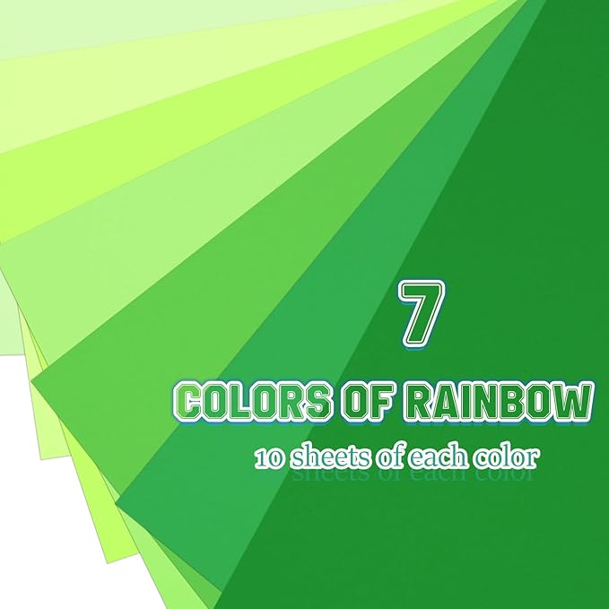 Construction Paper 8.5inx11in,70 Sheets,Set of 7 Colors 178GSM/65LB Heavyweight Construction Paper,Crafts,Arts,School Classroom Art Supplies Assorted Colors Bulk Paper