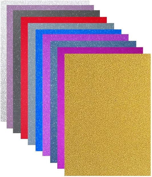Baisunt 20 Sheets Multi Colors Glitter Cardstock Paper for DIY Art Project, Scrapbook, Birthday Wedding Party Decoration 250GSM(8x12 In, Non Adhesive)
