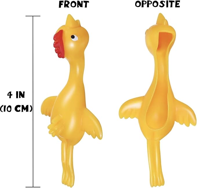 12pk Slingshot Chicken Finger Toys Party Favors for Kids 4-8-12 Boys Teens, Funny Mini Flying Rubber Chickens Bulk Classroom Prizes for Kids Goodie Bags Pinata Fillers Birthday Gifts Stocking Stuffers