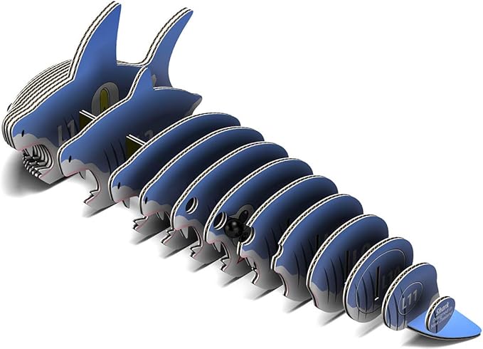 Eugy Shark 3D Puzzle, 24 Piece Eco-Friendly Educational Toy Puzzles for Boys, Girls & Kids Ages 6+