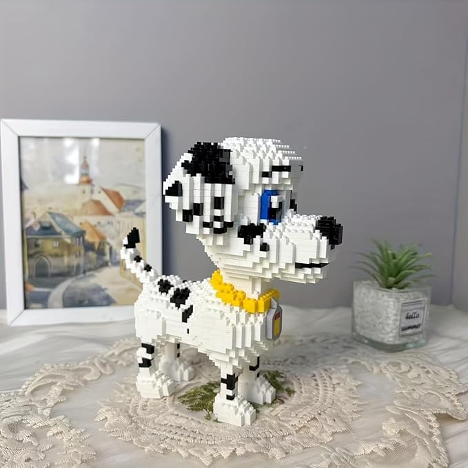 Dalmatian Pet Model Micro Mini Building Block Toy - Ideal Festival Gift, Decorative Item - Adorable and Humorous Design for Home Decor