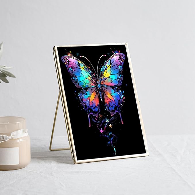 Glow in The Dark Scratch Art Paper,Engraved Landscape Scratch Painting Rainbow Board (12 Sheets A4) Adults, Fun Sketch Card Creative Craft Toy (Animals/Landscapes) by Iskueal.