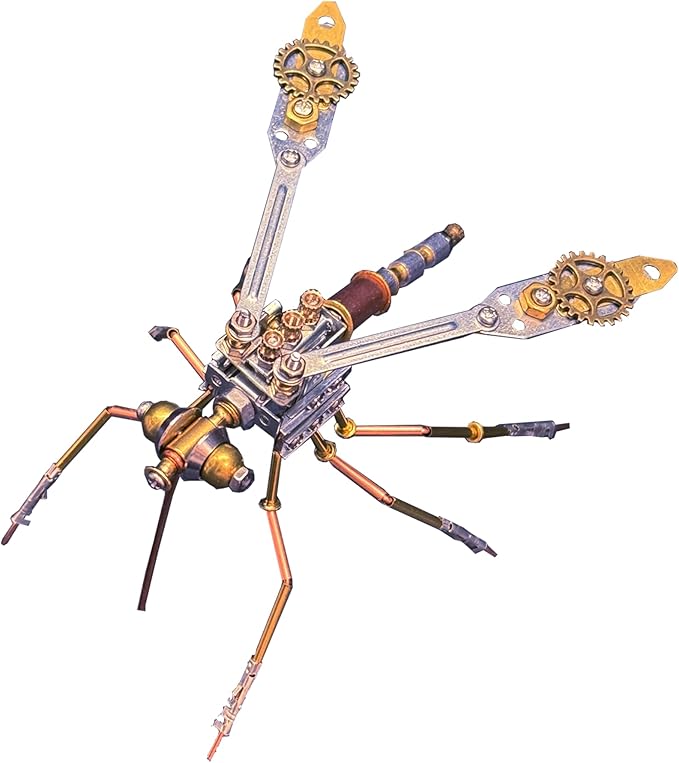 Steampunk Metal Insect Bug Mechanical Steampunk Sculpture Steampunk Mechanical Insect Clockwork 3D Steampunk Metal Puzzle Kits for Adults (Mechanical Mosquito Y)