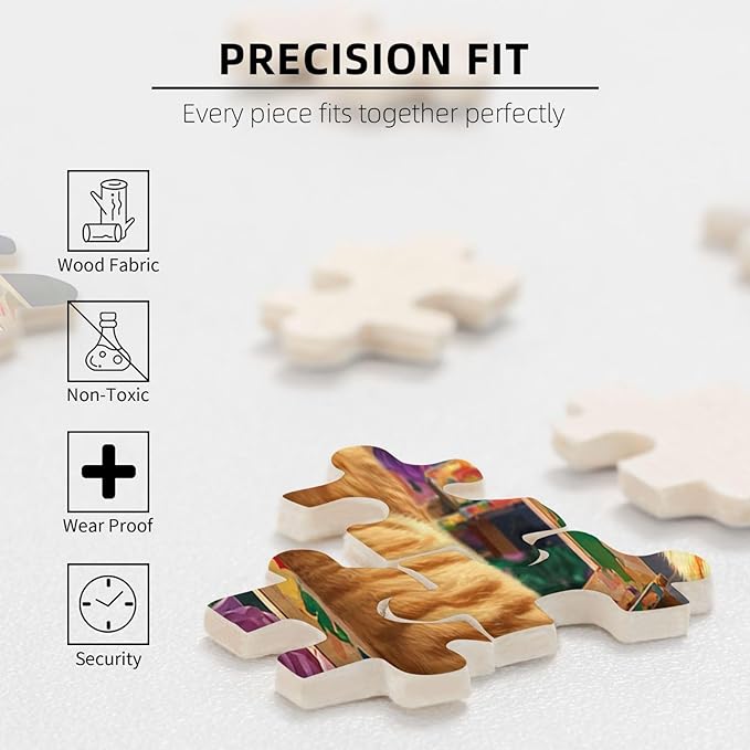 Jigsaw Puzzles 1000 Pieces Puzzles for Adults Large Animal Cat Painting Tiger Family Party Holiday Cat Tiger Puzzle Animal Adult Toys Difficult and Challenge Large Puzzle Game Toys Gift