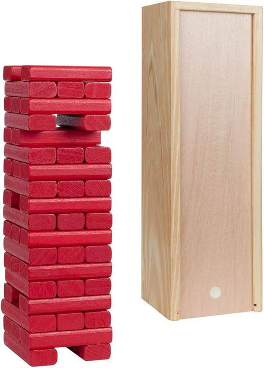 WE Games Wooden Block Stacking Party Game for Adults, Tumble Tower Wedding Guest Book Alternative, Tabletop Games, Includes Storage Case, 12 inches