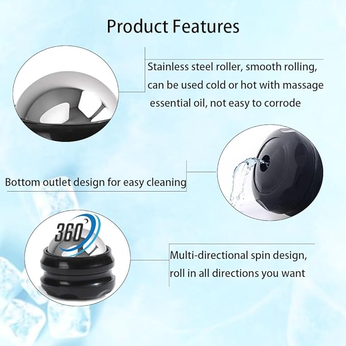 Cold Massage Roller Ball - Gifts for Men Women Teens BoysοΌStays Cold for 6 Hours, Home Office Travel Essentials,Sports Fitness Relaxations Gift,Rapidly Relieve Muscle Pain and Tension