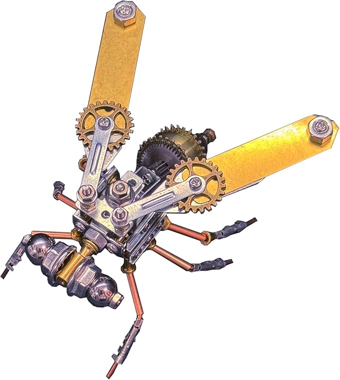Steampunk Metal Insect Bug Mechanical Steampunk Sculpture Steampunk Mechanical Insect Clockwork 3D Steampunk Metal Puzzle Kits for Adults (Mechanical Fly A)