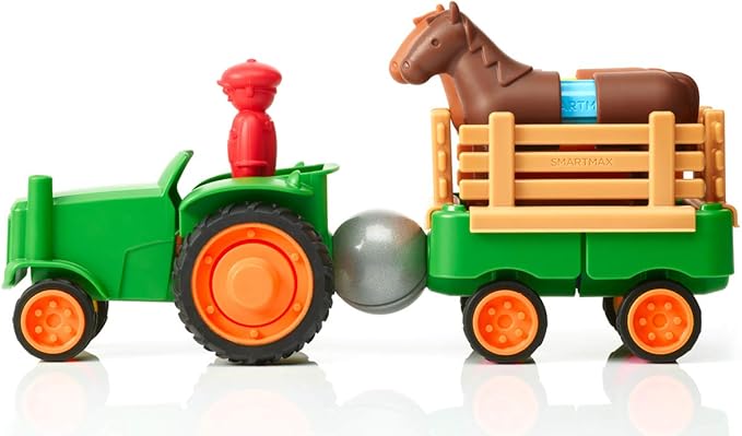 SmartMax My First Farm Tractor STEM Magnetic Discovery Play Set with Moving Tractor for Ages 1-5