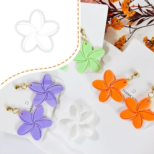 Tropical Flower Polymer Clay Cutter – 5 Petal Clay Earring Cutter for DIY Floral Jewelry – Clay Tools for Polymer Clay Earrings & Handmade Crafts – Simple Cutter for Summer Designs