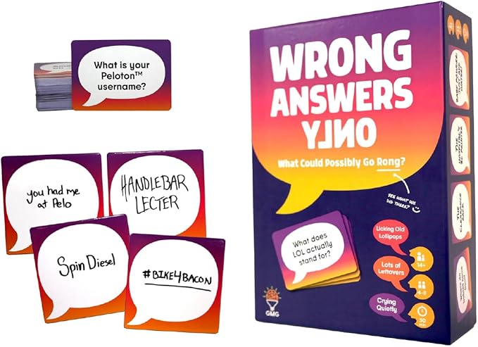 Wrong Answers Only: The Ultimate Adult Party Game – A Fun, Competitive Group Guessing Game for 8 Players, Ages 14 and Up – Perfect for Game Nights