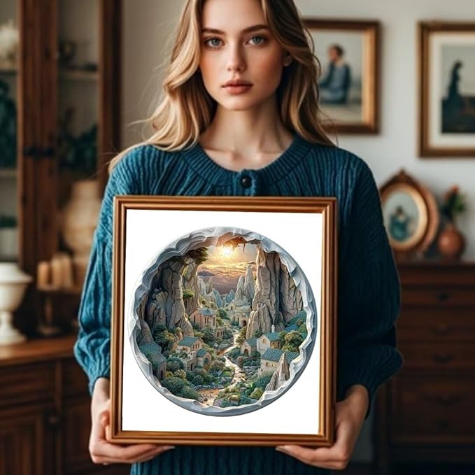 Wooden Puzzles Adults, 3D Cave Forest Puzzle 100 Pieces, Unique Animal Shaped Wood Challenging Jigsaw Puzzles Gifts for Adults, 8.5x8.5in