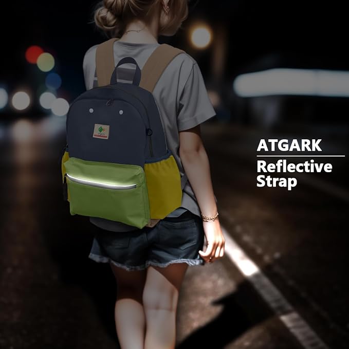 Kids Backpacks, Unisex, Large, Avocado - L, Modern, Cartoon, 15" H, 1L, 13.12 oz, Nylon, Zipper, 6-9 Years, School & Travel