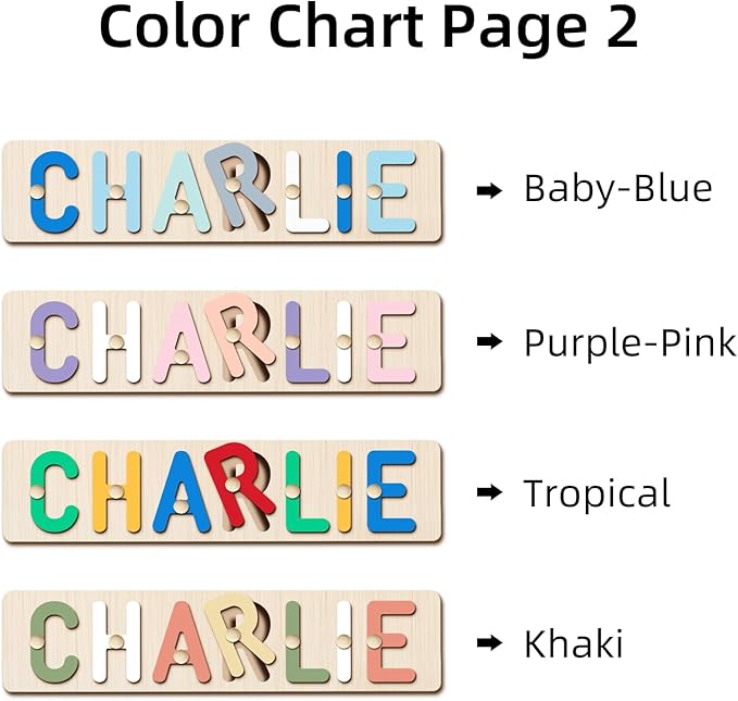 Personalized Name Puzzle - Custom Wooden Puzzle for Toddlers 1-3 - Unique Baby Shower, Christmas & 1st Birthday Gift for Boys and Girls - Keepsake Montessori Toy (Wave)