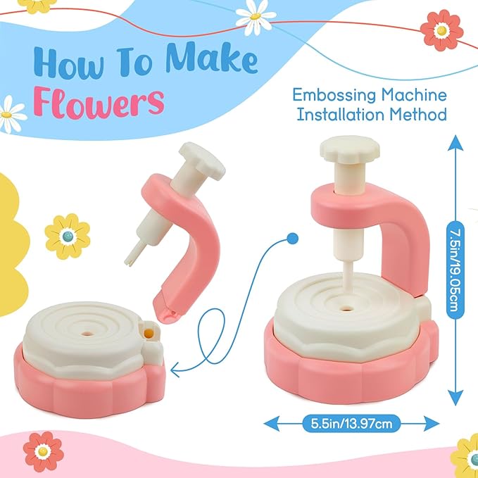 Broytain Fabric Flower Bouquets Toys, DIY Flower Bouquet Craft Kit for Kids, Arts & Crafts Educational Toys for Girls Ages 4–8, Preschool Learning & Birthday Activities