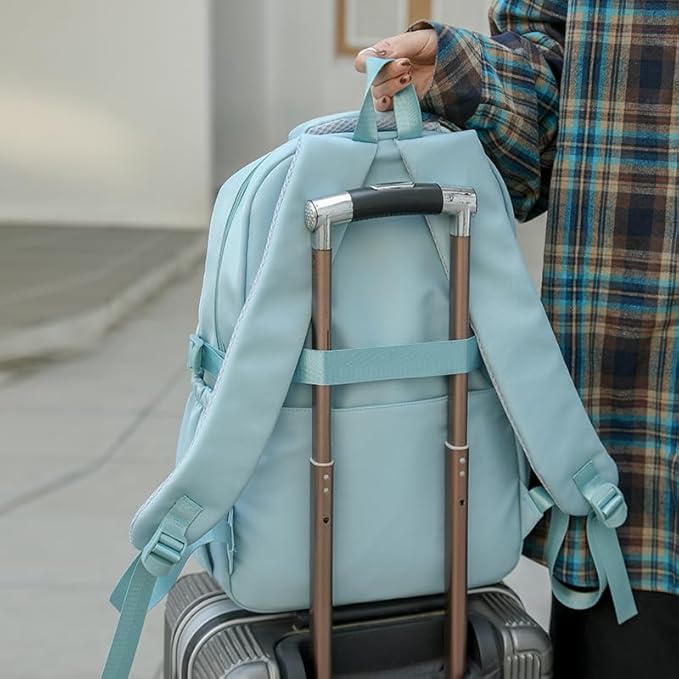 School Cute Aesthetic Backpack Girls Basckpack for Students Kids Teen Girls Large Capacity Bookbags College Backpacks Laptop Lightweight Bookbag Casual Travel Daypacks School Bag(Blue)