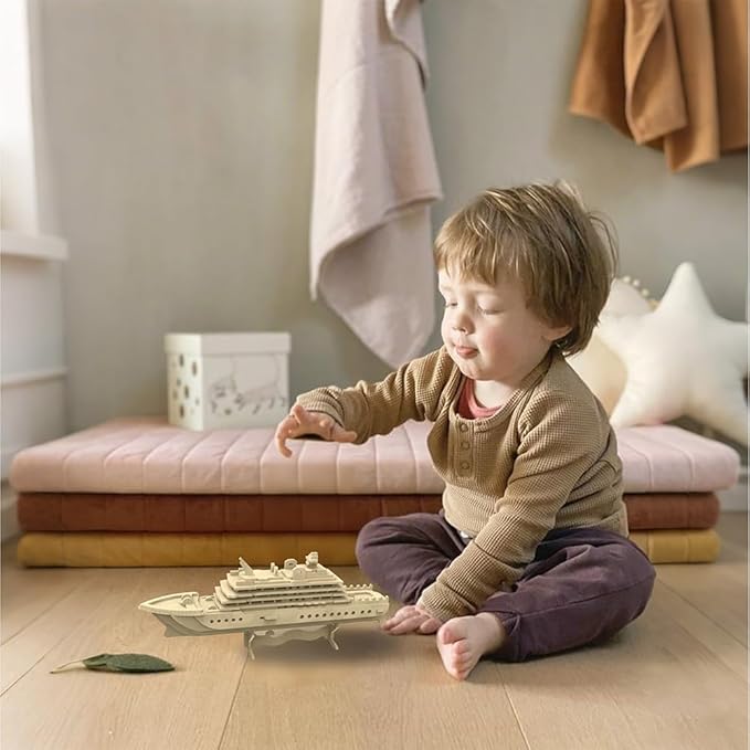 3D Puzzle for Kids, Felt Luxury Cruise Ship Three-Dimensional Puzzle, DIY Children's Ship Model kit, can be Used as Desktop Decoration, give Children an Excellent Toy Birthday Gift