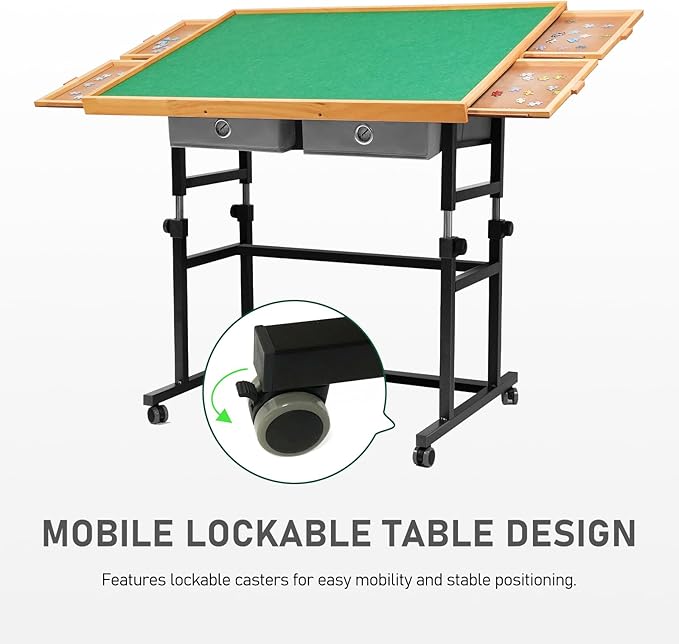 2000 Pieces Puzzle Table with Wheels, with Drawers and Cover, 40.16"x28.5" Adjustable Height & 45° Tilting, Puzzle Board for Adults