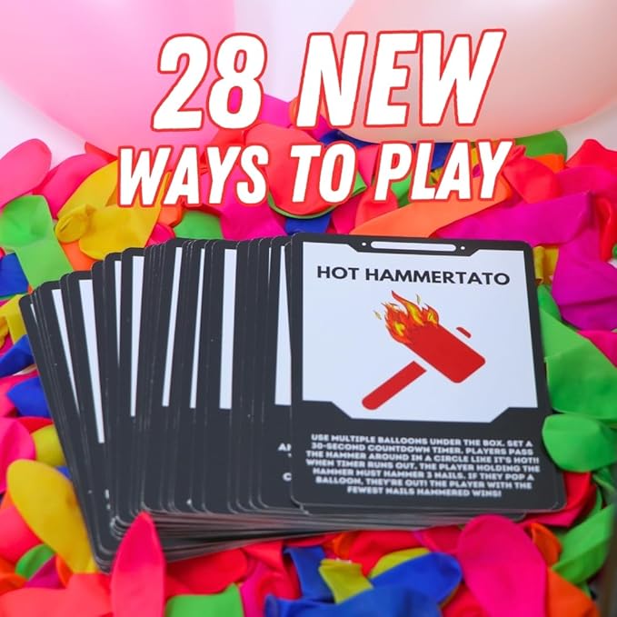 Wack A Balloon Party Edition - Fun for Kids and Adults, Strategy Balloon Popping Game, Perfect for Parties, Game Night, Family Bonding, Classrooms, Popular Social Media Games, Ages 4+