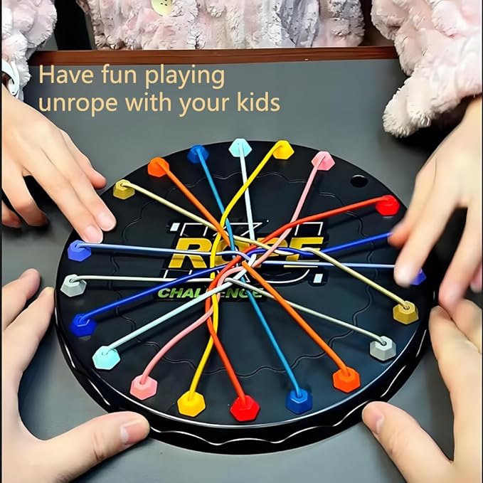 Untangle The Rope Challenge is Cool Andor Interactive Logic Puzzle Game, Family Rope Puzzle Parent-Child Toy Nursery, Day Care Center, Kindergarten, Children‘s Day Gift