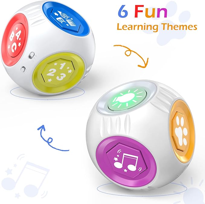 Bilingual Educational Toys for 1 Year Old Boy Girl, Musical Learning Cube Baby Toy 6-9-12-18 Month, Christmas Birthday Gift for 1 Year Old Boy Girl